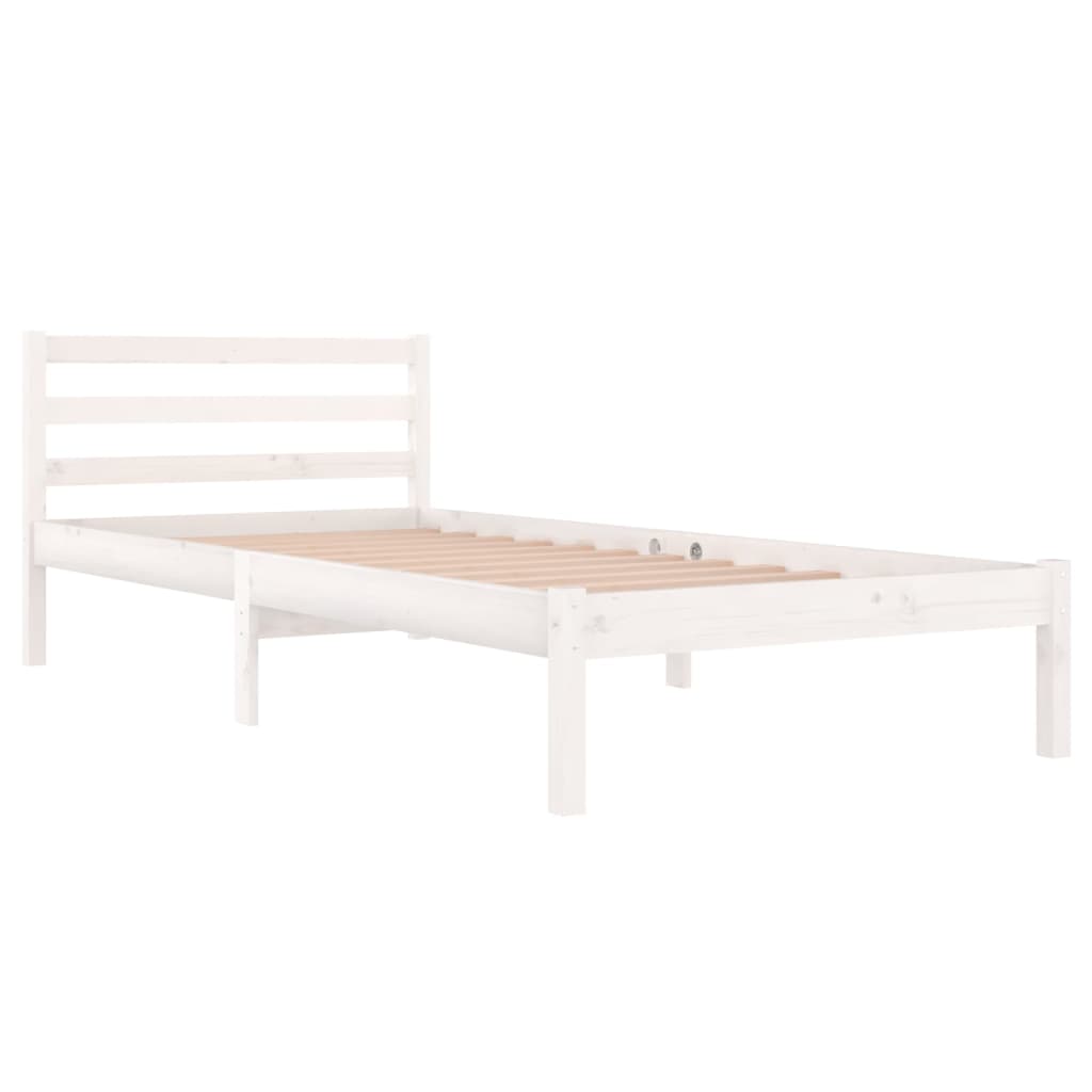Bed Frame without Mattress Solid Wood Pine 90x200cm White - Bargainia.com - 8720286877449 - 810416