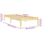 Bed Frame without Mattress Solid Wood Single - Bargainia.com - 