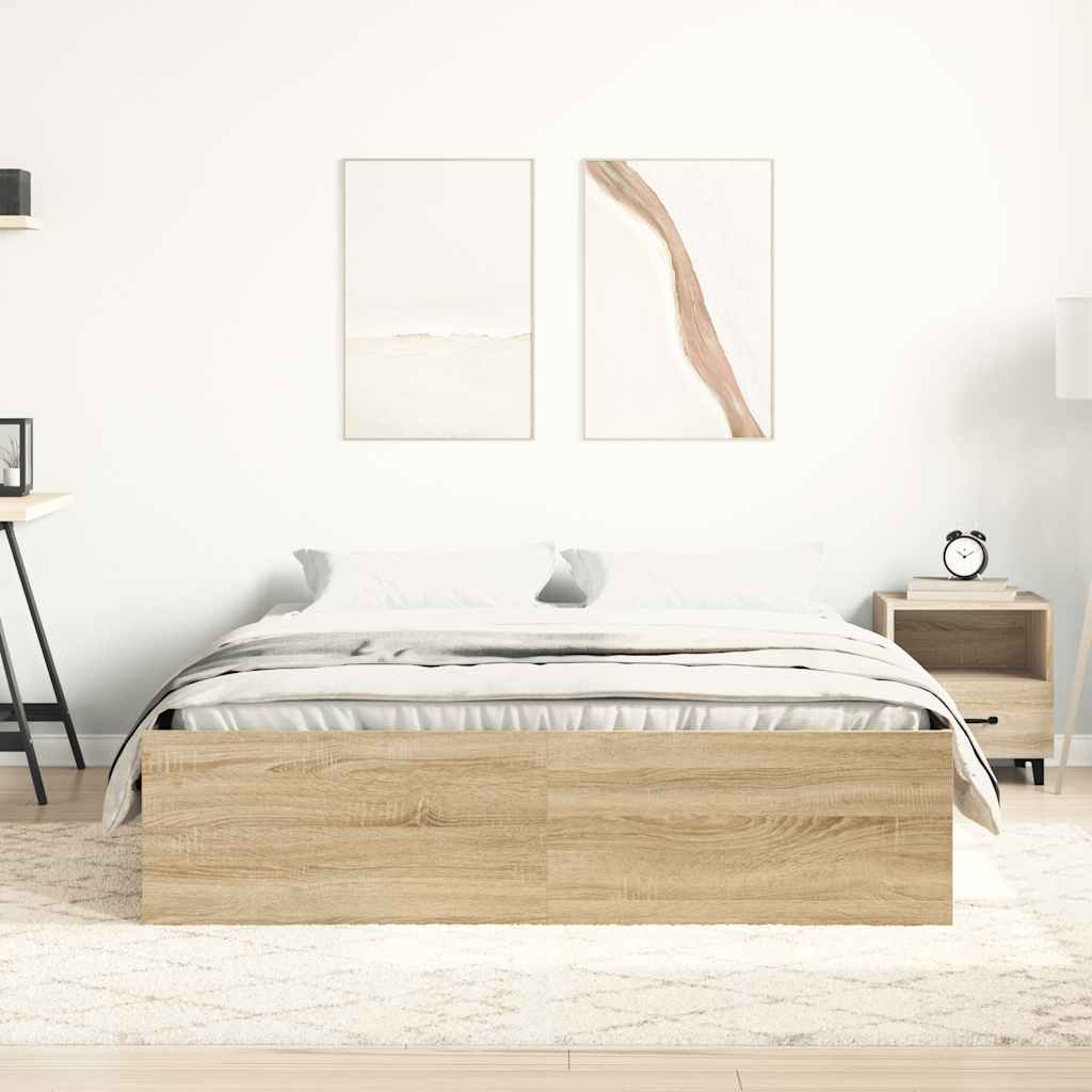 Bed Frame without Mattress Sonoma Oak 140x200 cm - Bargainia.com - 8721012158177 - 3203861