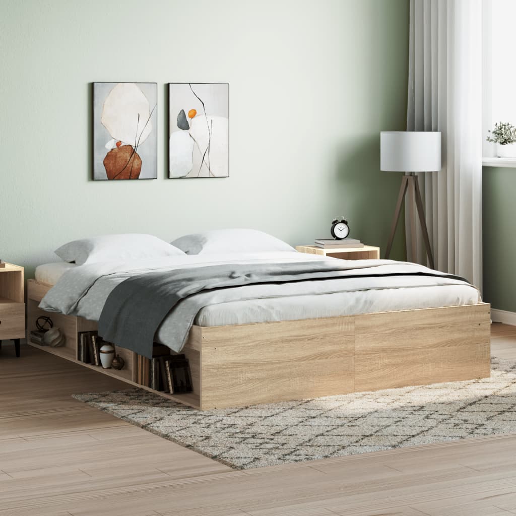 Bed Frame without Mattress Sonoma Oak 140x200 cm - Bargainia.com - 8721012158177 - 3203861