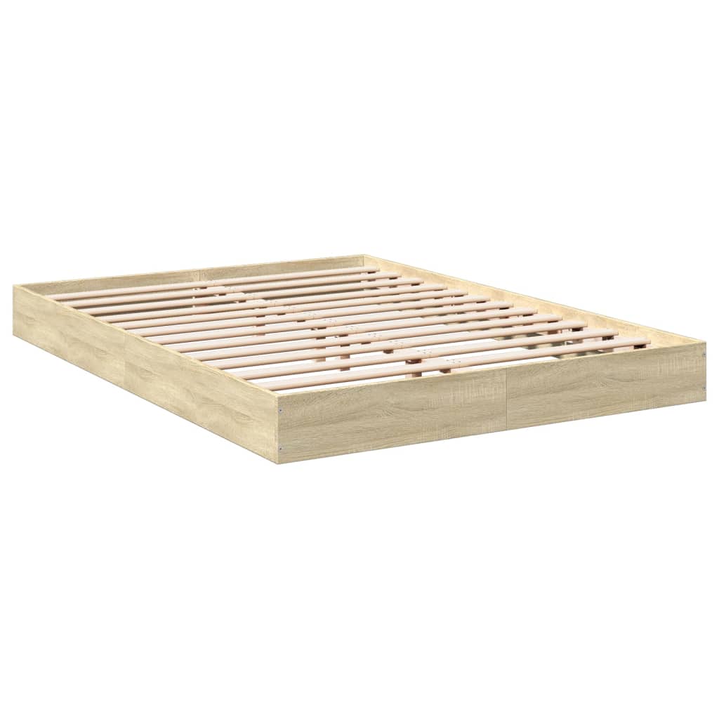 Bed Frame without Mattress Sonoma Oak 140x200 cm Engineered Wood - Bargainia.com - 8721102598845 - 842023