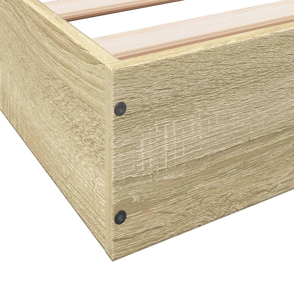 Bed Frame without Mattress Sonoma Oak 140x200 cm Engineered Wood - Bargainia.com - 8721102598845 - 842023