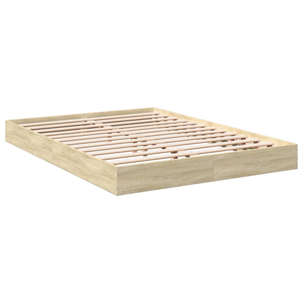 Bed Frame without Mattress Sonoma Oak 140x200 cm Engineered Wood - Bargainia.com - 8721102598845 - 842023