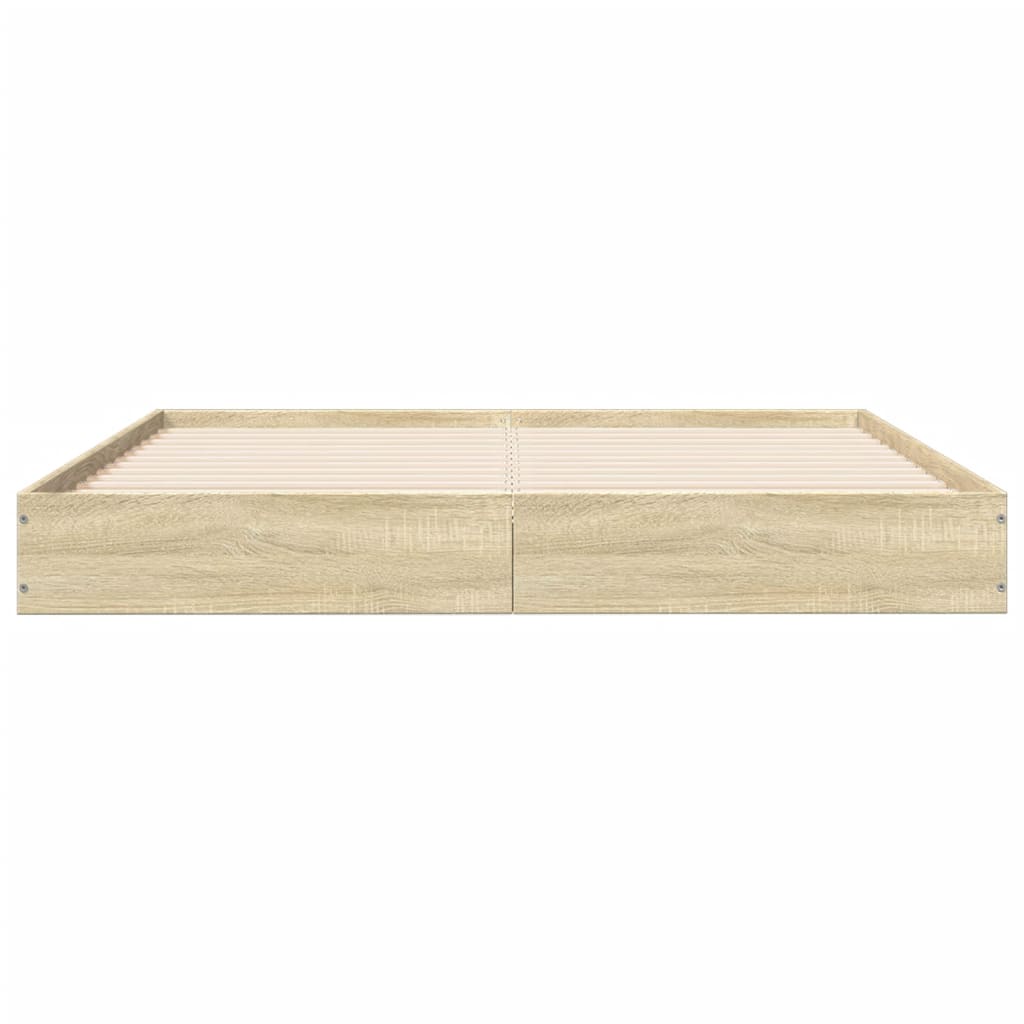 Bed Frame without Mattress Sonoma Oak 140x200 cm Engineered Wood - Bargainia.com - 8721102598845 - 842023