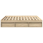 Sonoma Oak King Size Bed Frame With Storage - 200x200cm - Bargainia.com - 