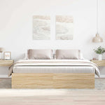Sonoma Oak King Size Bed Frame With Storage - 200x200cm - Bargainia.com - 