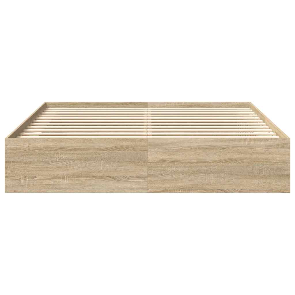 Bed Frame without Mattress Sonoma Oak 200x200 cm - Bargainia.com - 8721012158450 - 3203889