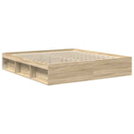 Sonoma Oak King Size Bed Frame With Storage - 200x200cm - Bargainia.com - 