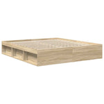 Sonoma Oak King Size Bed Frame With Storage - 200x200cm - Bargainia.com - 