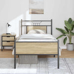 Bed Frame without Mattress Sonoma Oak 90x190 cm Single Engineered Wood - Bargainia.com - 
