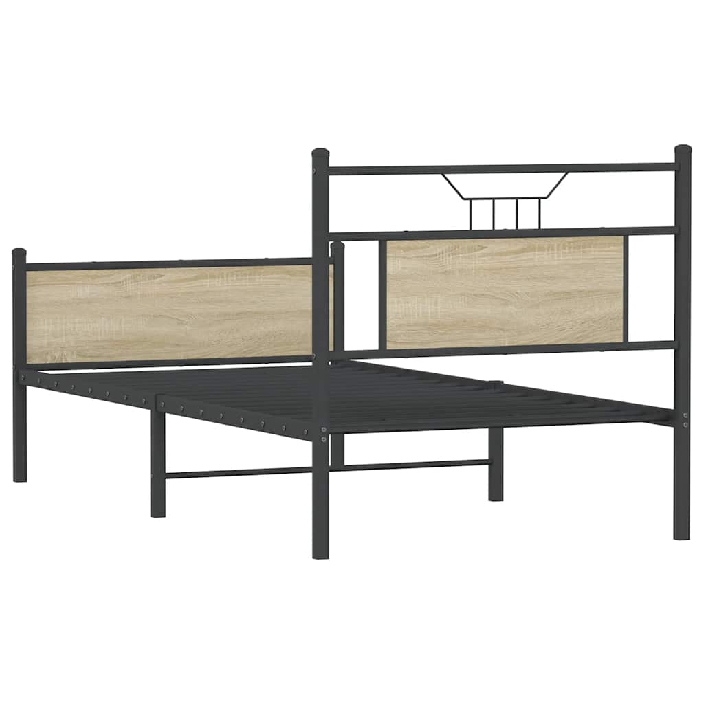 Bed Frame without Mattress Sonoma Oak 90x190 cm Single Engineered Wood - Bargainia.com - 