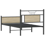 Bed Frame without Mattress Sonoma Oak 90x190 cm Single Engineered Wood - Bargainia.com - 
