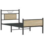 Bed Frame without Mattress Sonoma Oak 90x190 cm Single Engineered Wood - Bargainia.com - 