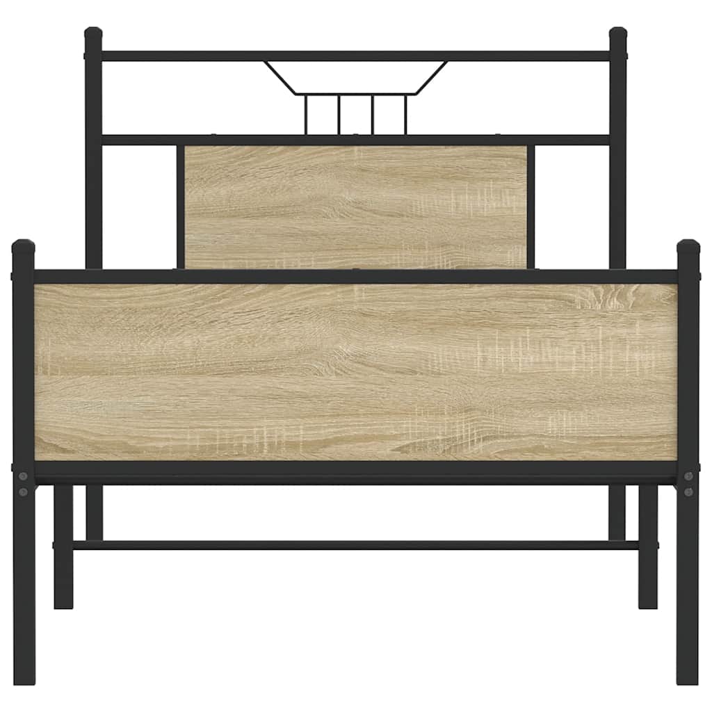 Bed Frame without Mattress Sonoma Oak 90x190 cm Single Engineered Wood - Bargainia.com - 