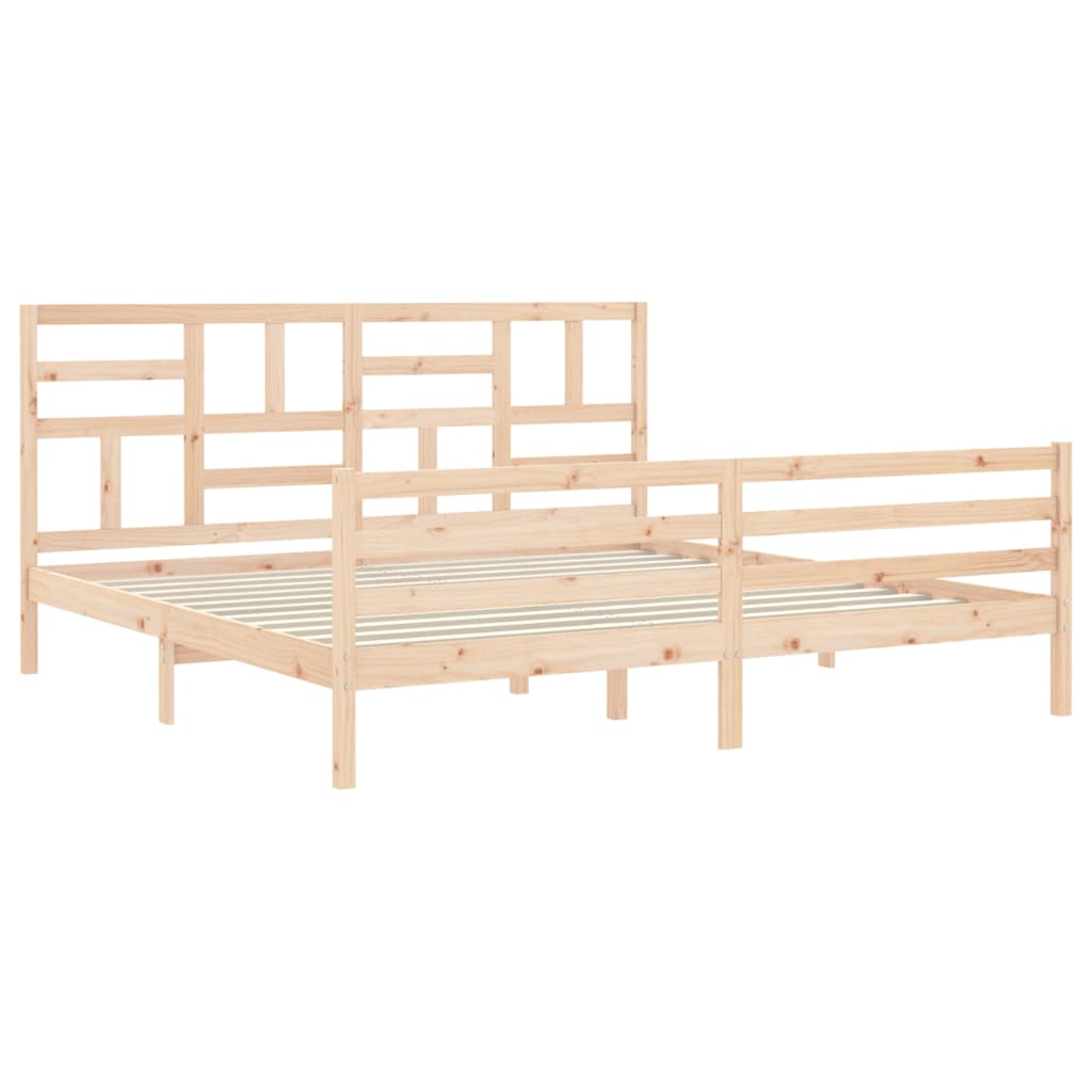 Bed Frame without Mattress Super King Size Solid Wood - Bargainia.com - 