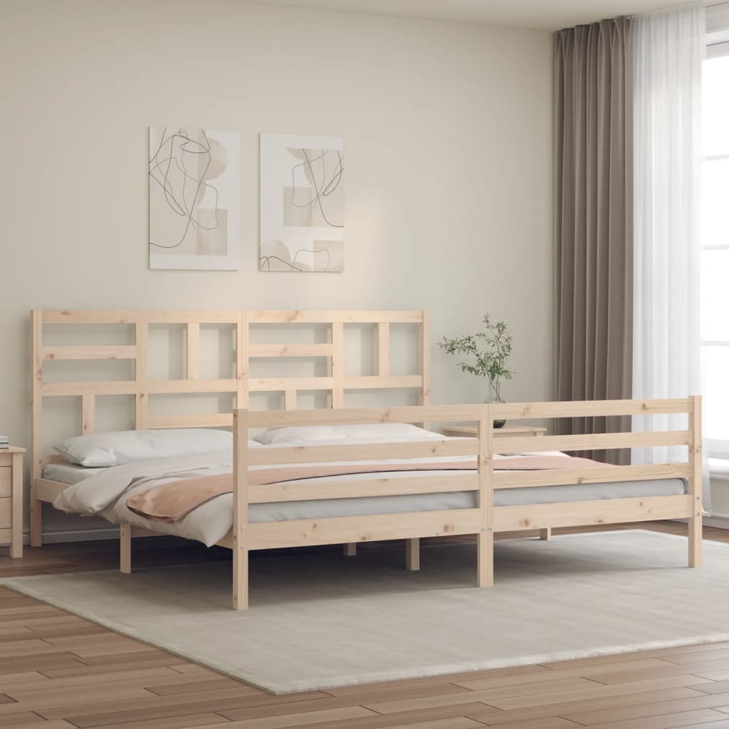 Bed Frame without Mattress Super King Size Solid Wood - Bargainia.com - 