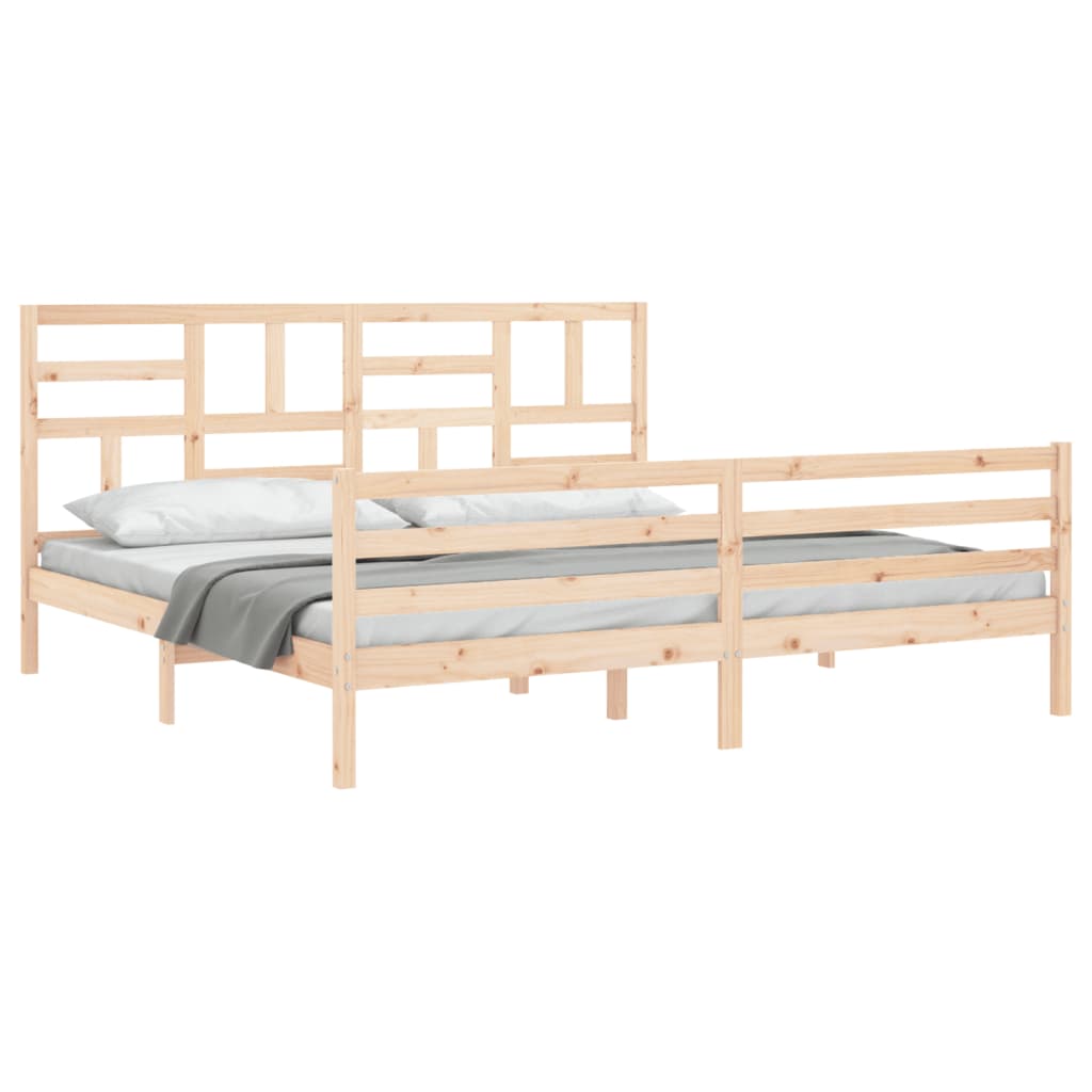 Bed Frame without Mattress Super King Size Solid Wood - Bargainia.com - 