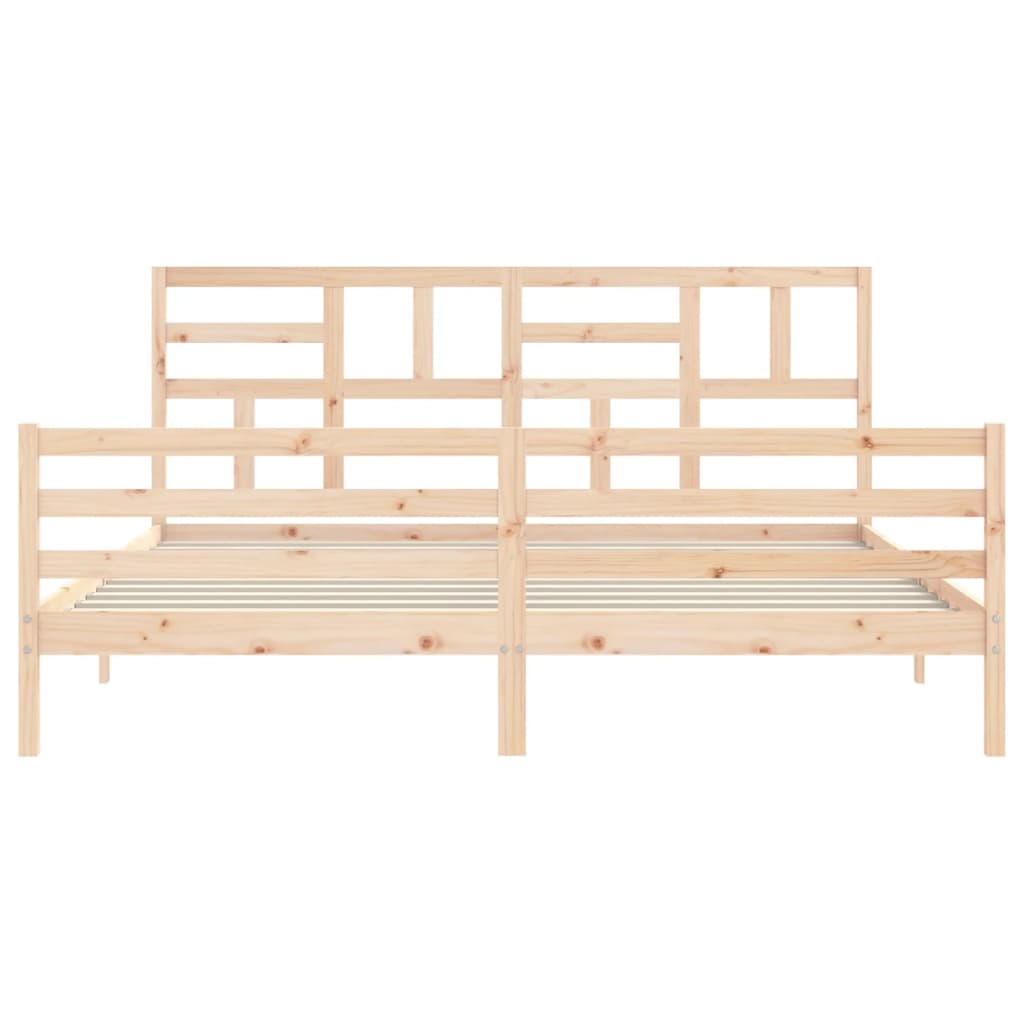 Bed Frame without Mattress Super King Size Solid Wood - Bargainia.com - 
