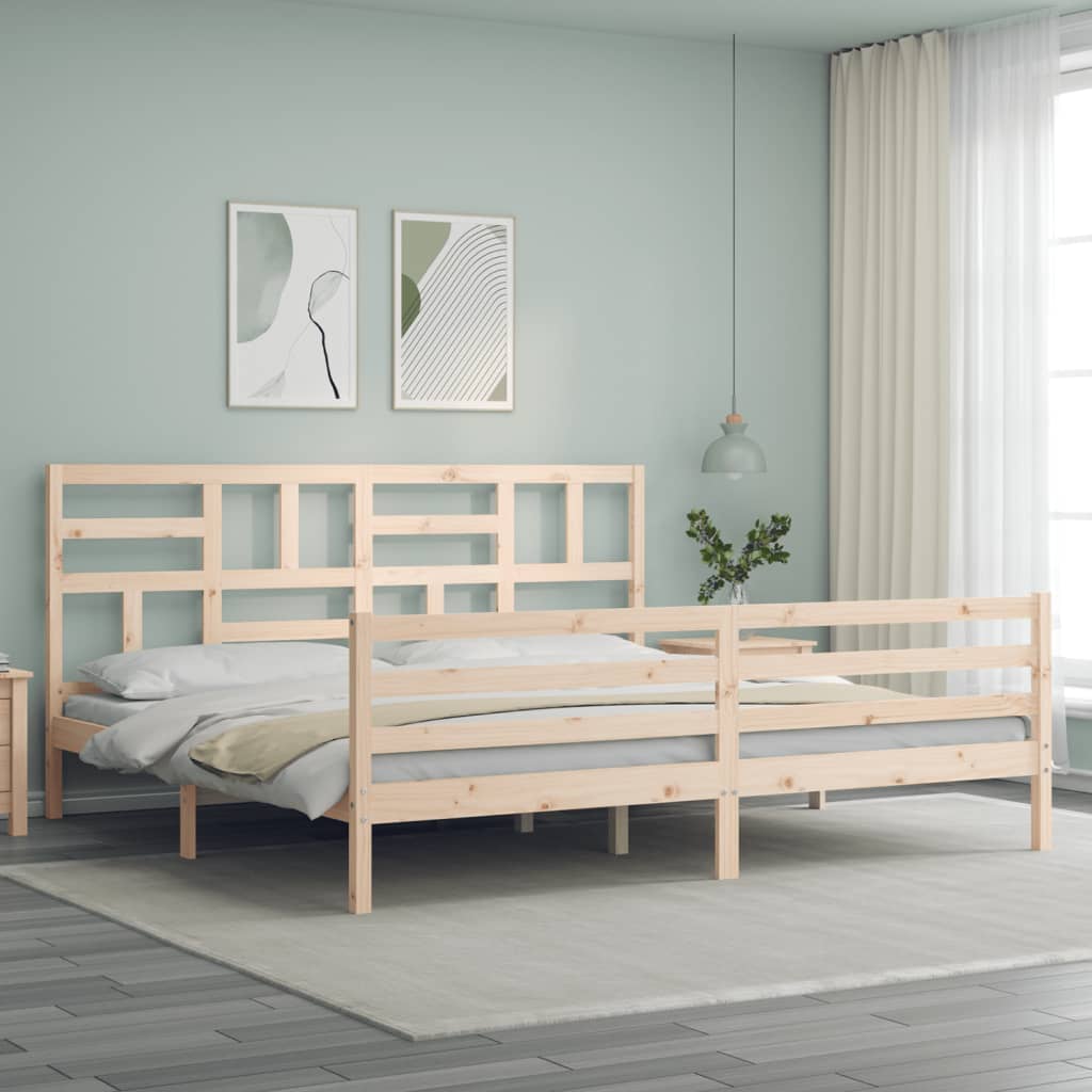 Bed Frame without Mattress Super King Size Solid Wood - Bargainia.com - 