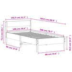 Bed Frame without Mattress Wax Brown 100x200 cm Solid Wood Pine - Bargainia.com - 