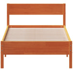 Bed Frame without Mattress Wax Brown 100x200 cm Solid Wood Pine - Bargainia.com - 
