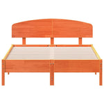 Bed Frame without Mattress Wax Brown 120x190 cm Small Double Solid Wood Pine - Bargainia.com - 