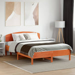 Bed Frame without Mattress Wax Brown 120x190 cm Small Double Solid Wood Pine - Bargainia.com - 