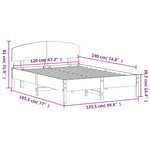Bed Frame without Mattress Wax Brown 120x190 cm Small Double Solid Wood Pine - Bargainia.com - 