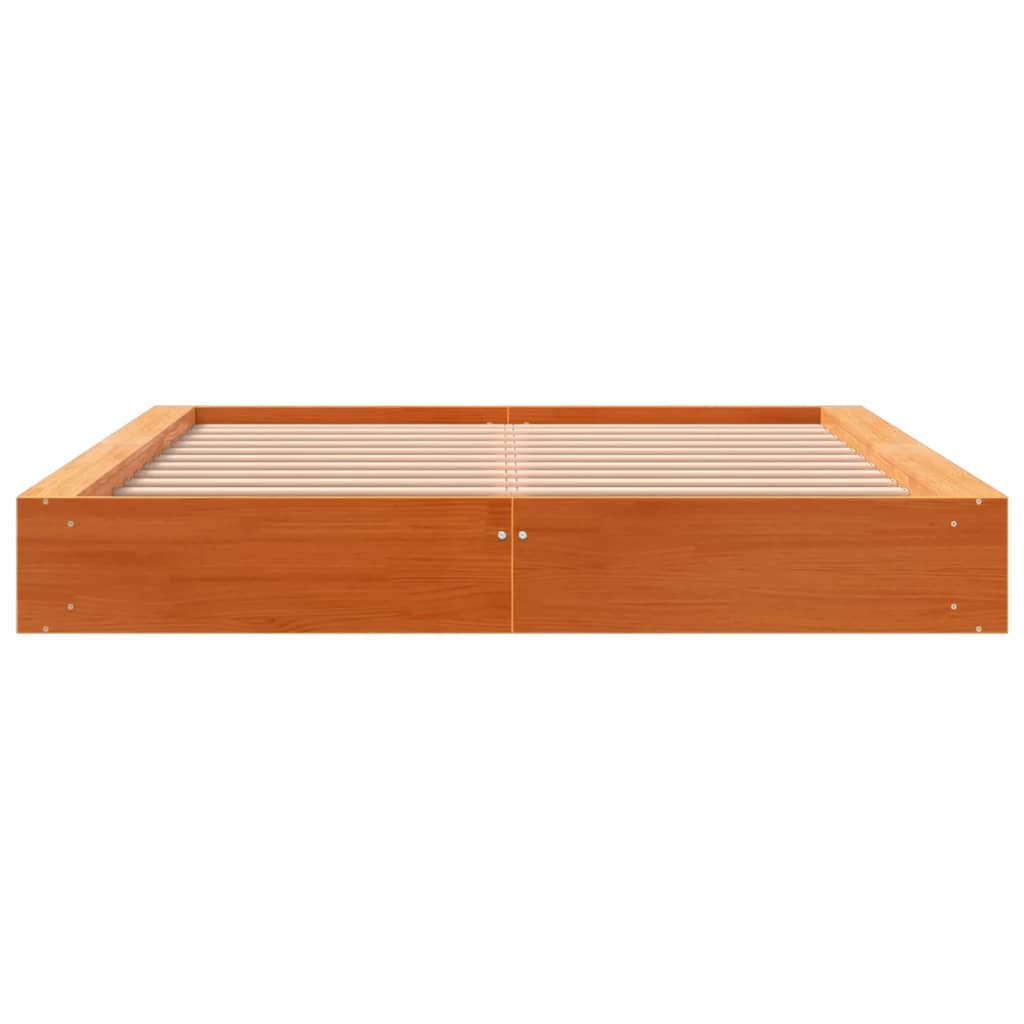 Bed Frame without Mattress Wax Brown 120x190 cm Small Double Solid Wood Pine - Bargainia.com - 