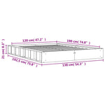 Bed Frame without Mattress Wax Brown 120x190 cm Small Double Solid Wood Pine - Bargainia.com - 