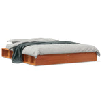 Bed Frame without Mattress Wax Brown 120x190 cm Small Double Solid Wood Pine - Bargainia.com - 