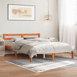 Bed Frame without Mattress Wax Brown 120x190 cm Small Double Solid Wood Pine - Bargainia.com - 