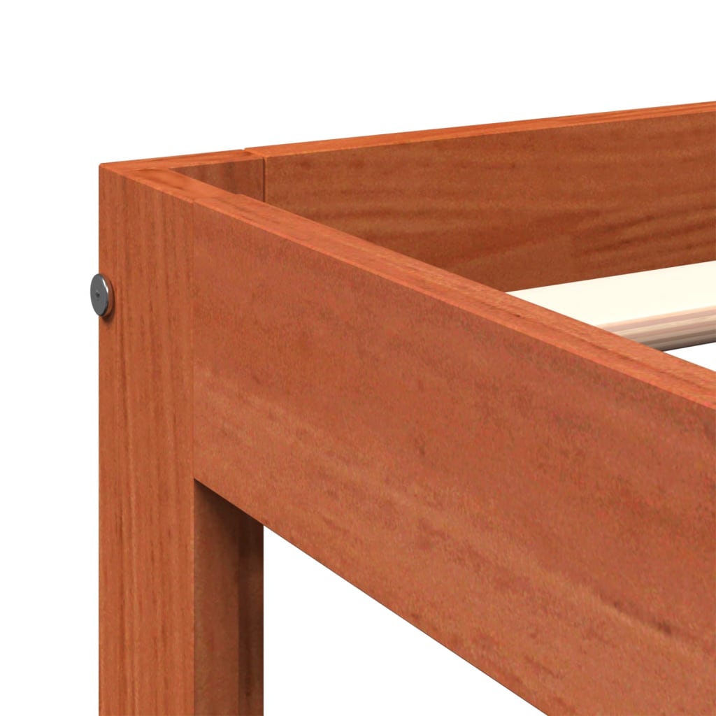 Bed Frame without Mattress Wax Brown 120x190 cm Small Double Solid Wood Pine - Bargainia.com - 