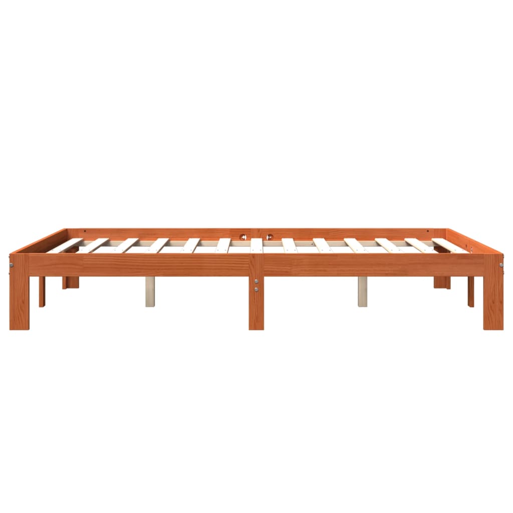 Bed Frame without Mattress Wax Brown 120x190 cm Small Double Solid Wood Pine - Bargainia.com - 
