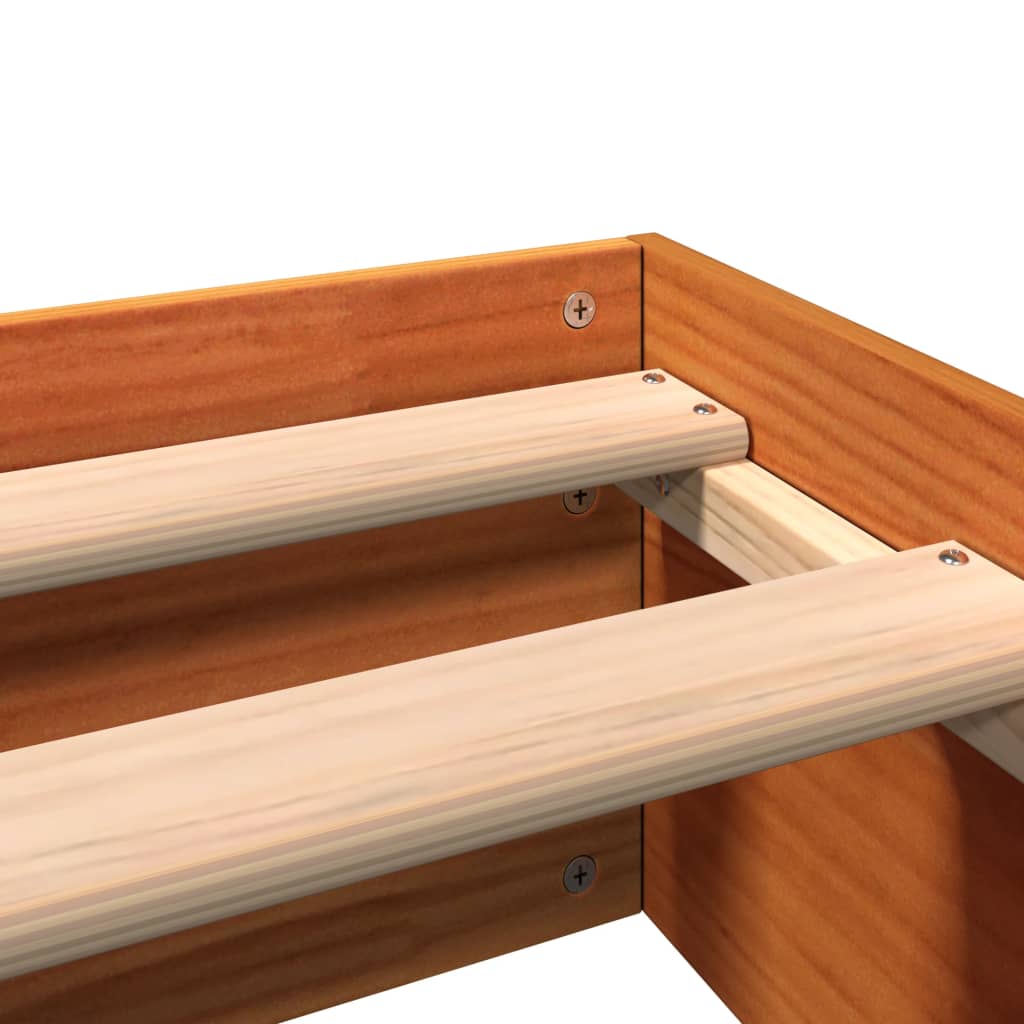 Bed Frame without Mattress Wax Brown 120x190 cm Small Double Solid Wood Pine - Bargainia.com - 