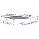 Bed Frame without Mattress Wax Brown 120x190 cm Small Double Solid Wood Pine - Bargainia.com - 
