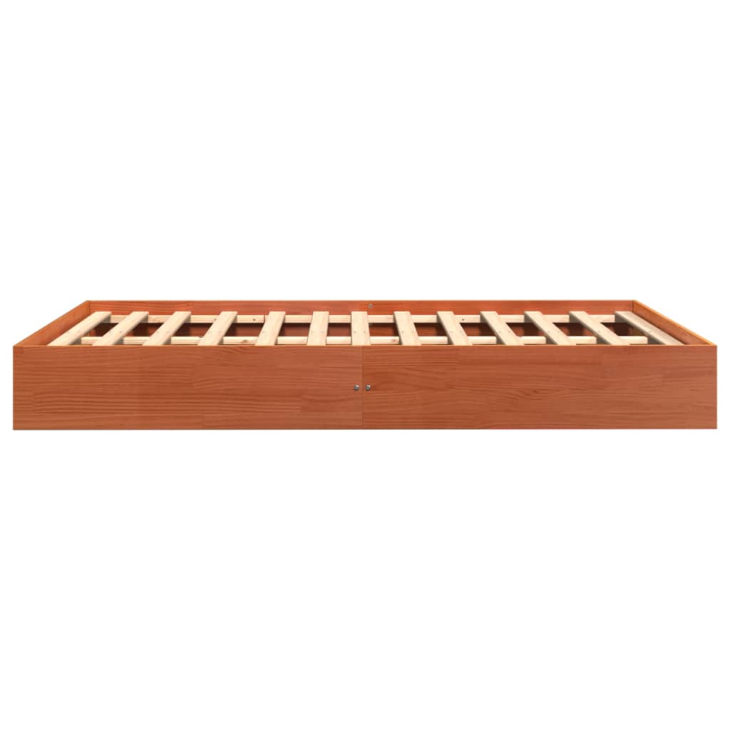 Bed Frame without Mattress Wax Brown 120x190 cm Small Double Solid Wood Pine - Bargainia.com - 