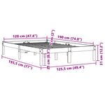 Bed Frame without Mattress Wax Brown 120x190 cm Small Double Solid Wood Pine - Bargainia.com - 