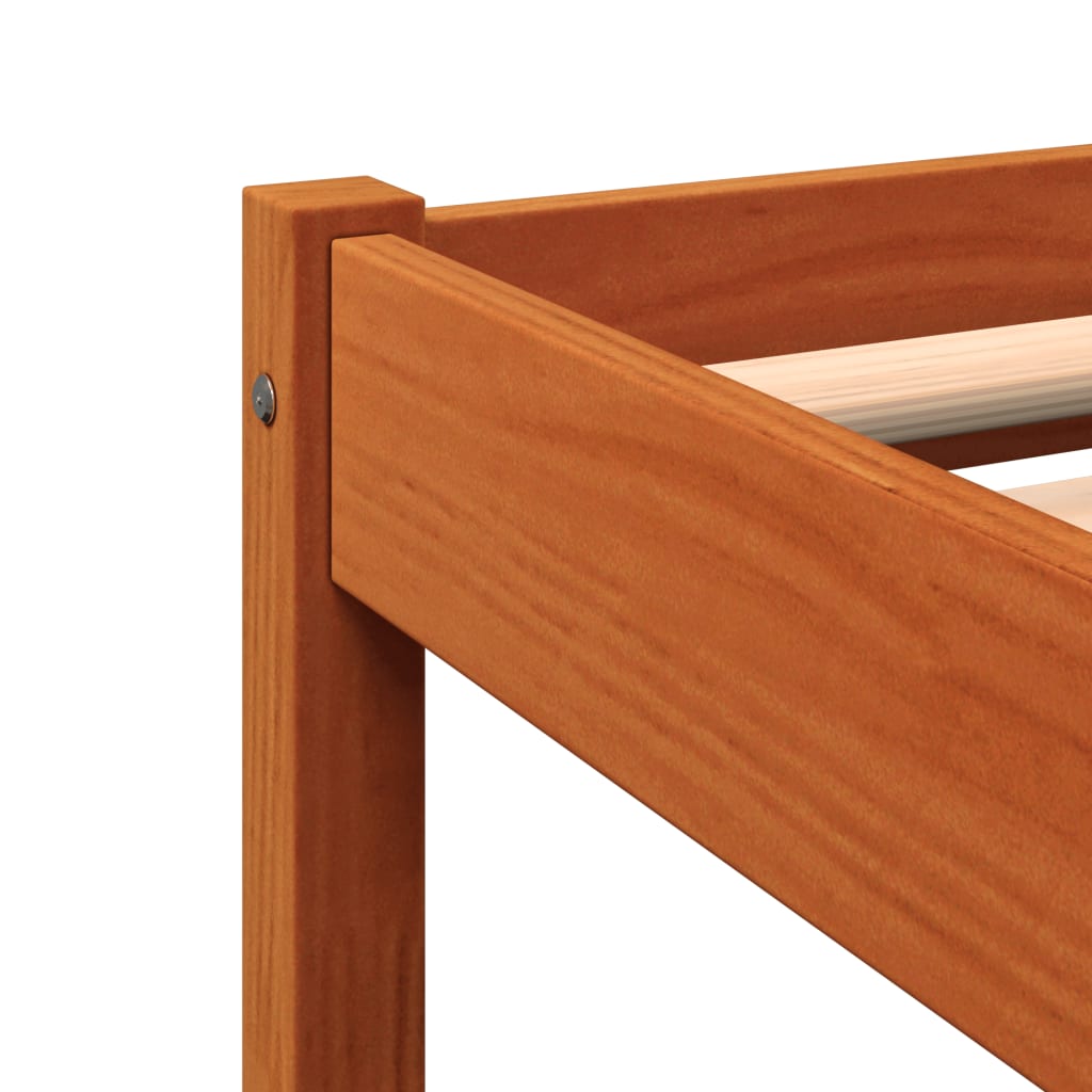 Bed Frame without Mattress Wax Brown 120x190 cm Small Double Solid Wood Pine - Bargainia.com - 
