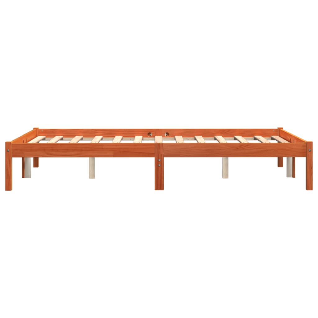 Bed Frame without Mattress Wax Brown 120x190 cm Small Double Solid Wood Pine - Bargainia.com - 