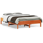 Bed Frame without Mattress Wax Brown 120x190 cm Small Double Solid Wood Pine - Bargainia.com - 
