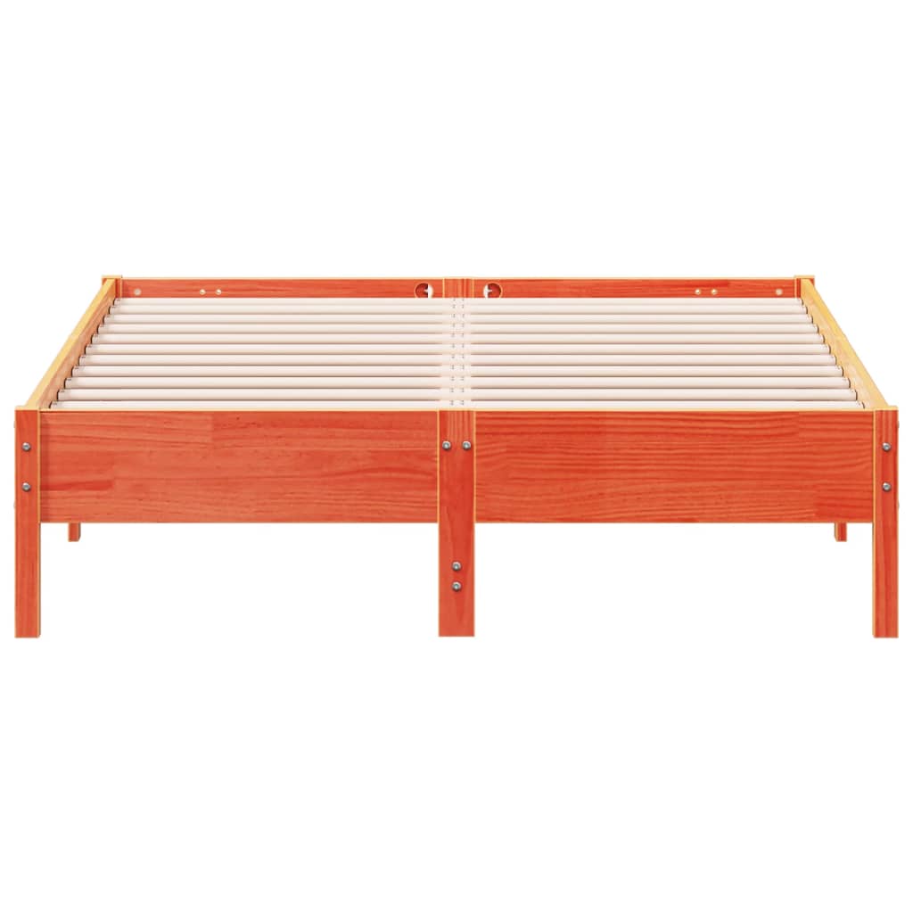 Bed Frame without Mattress Wax Brown 120x190 cm Small Double Solid Wood Pine - Bargainia.com - 
