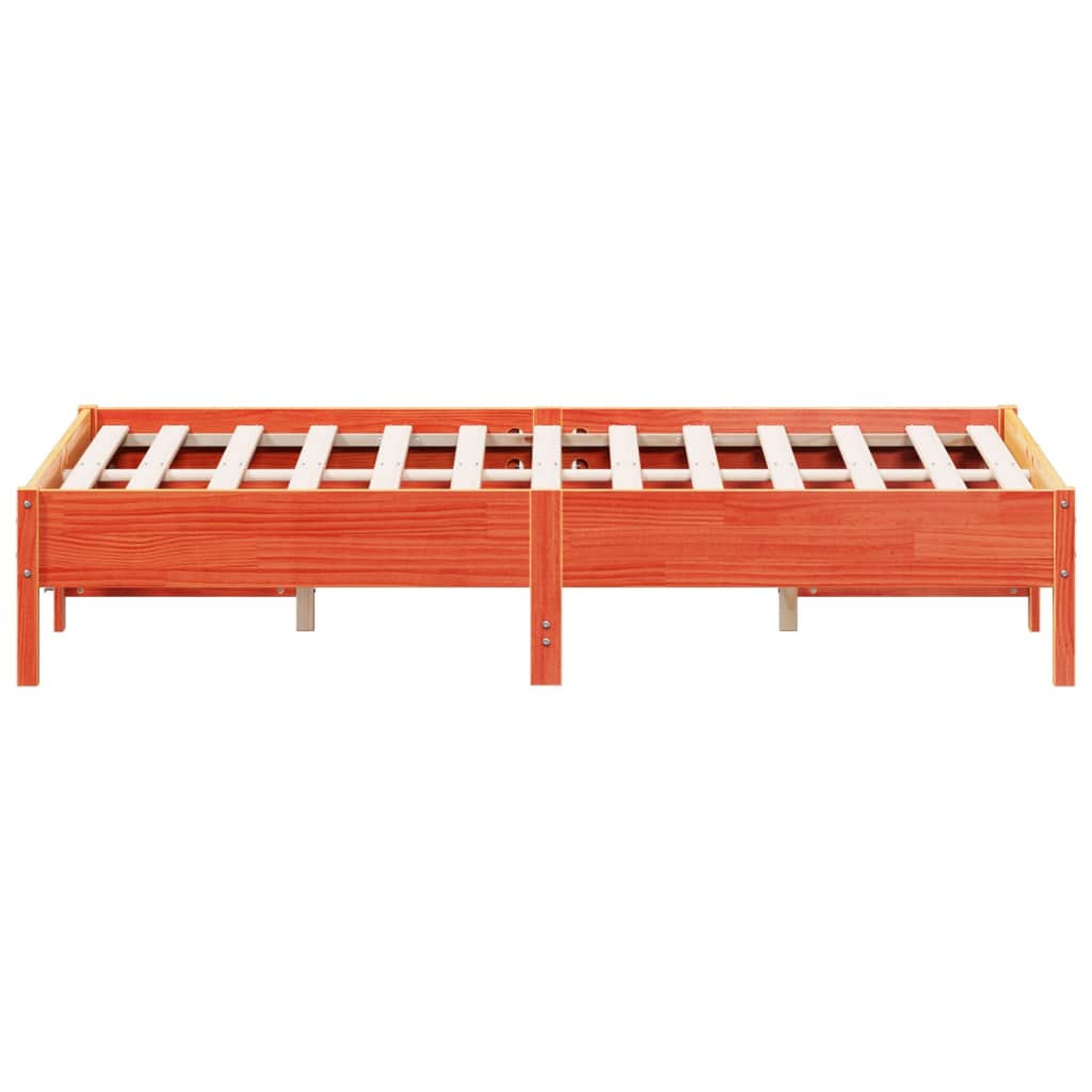 Bed Frame without Mattress Wax Brown 120x190 cm Small Double Solid Wood Pine - Bargainia.com - 