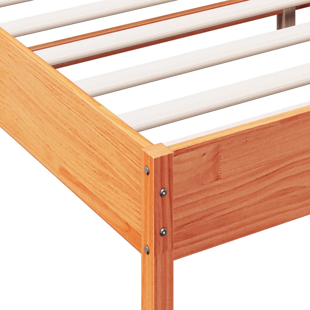 Bed Frame without Mattress Wax Brown 120x190 cm Small Double Solid Wood Pine - Bargainia.com - 