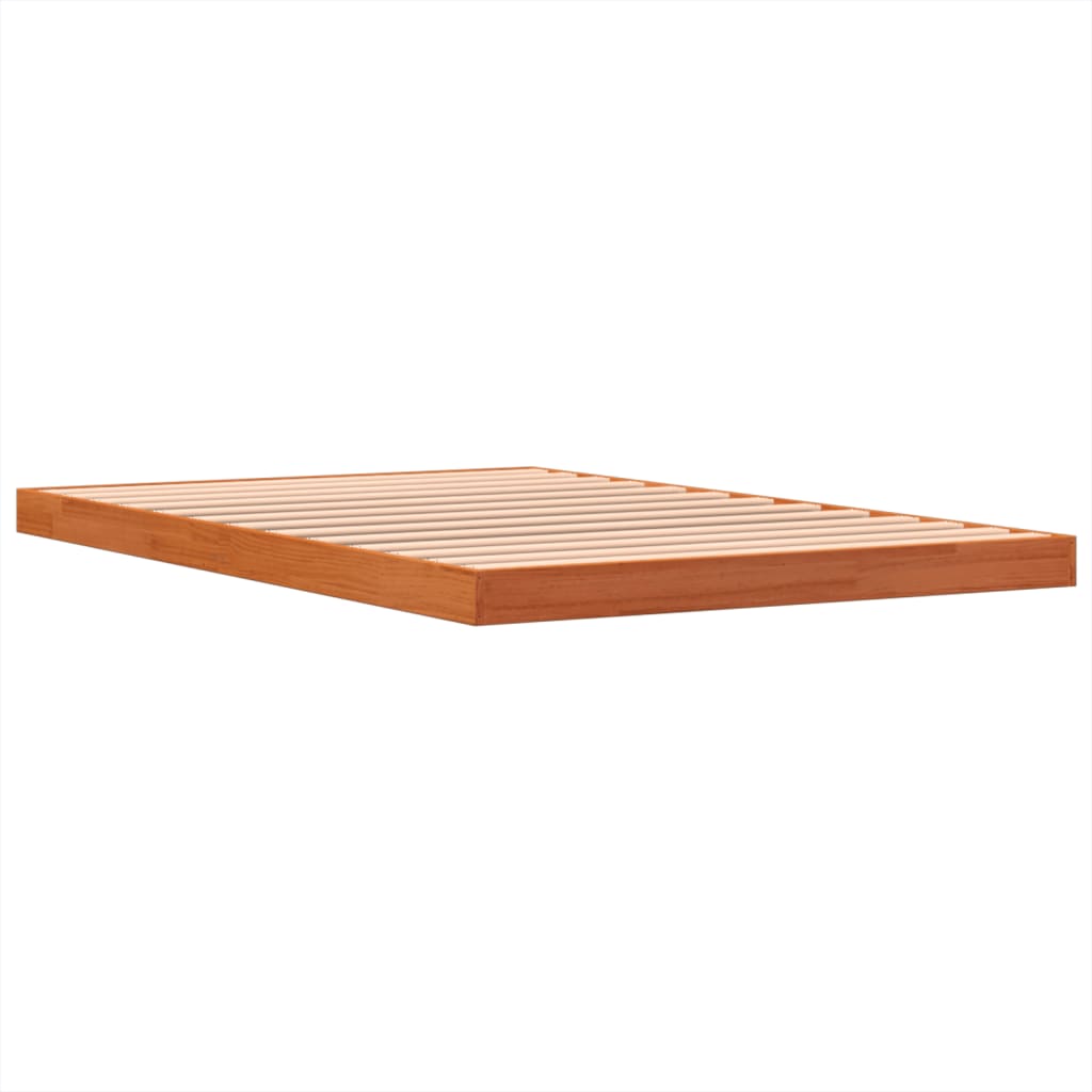 Bed Frame without Mattress Wax Brown 120x190 cm Small Double Solid Wood Pine - Bargainia.com - 