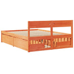 Bed Frame without Mattress Wax Brown 120x190 cm Small Double Solid Wood Pine - Bargainia.com - 