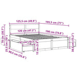 Bed Frame without Mattress Wax Brown 120x190 cm Small Double Solid Wood Pine - Bargainia.com - 