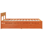Bed Frame without Mattress Wax Brown 120x190 cm Small Double Solid Wood Pine - Bargainia.com - 