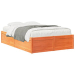 Bed Frame without Mattress Wax Brown 120x190 cm Small Double Solid Wood Pine - Bargainia.com - 