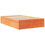 Bed Frame without Mattress Wax Brown 120x190 cm Small Double Solid Wood Pine - Bargainia.com - 